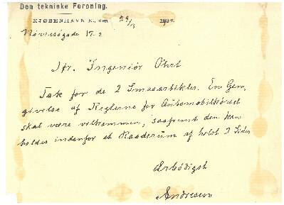 Note om færdselsloven på to sider i 1902