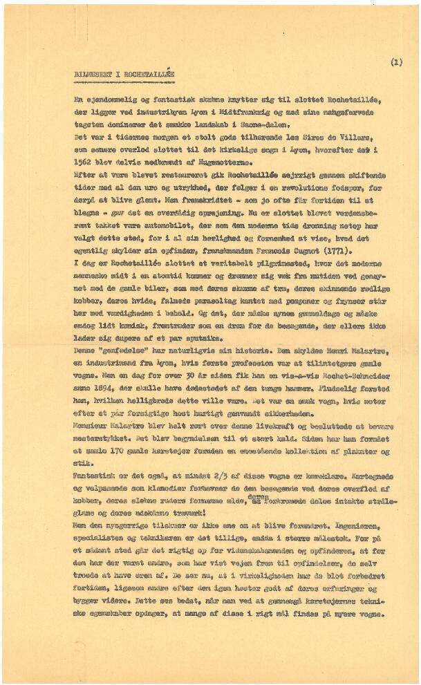 Artikel om museet i Rochetaillée