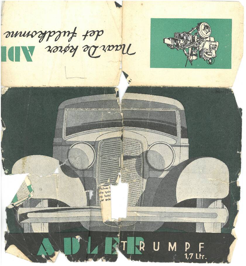 Dansk brochure til en Adler Trumpf