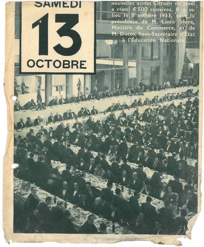 Indvielse af ny Citroën-fabrik i Paris 1933