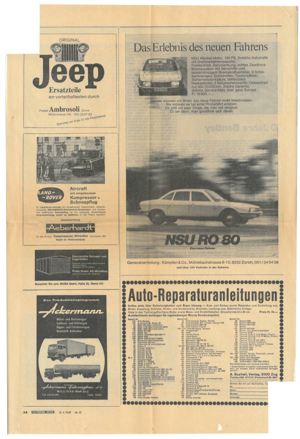Avisudklip med NSU Ro80