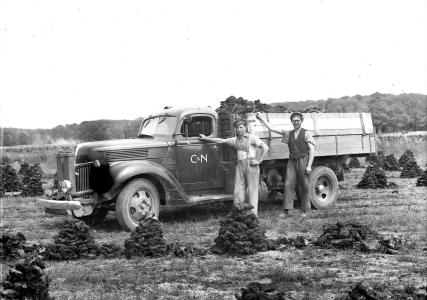 Lastbil med gasgenerator